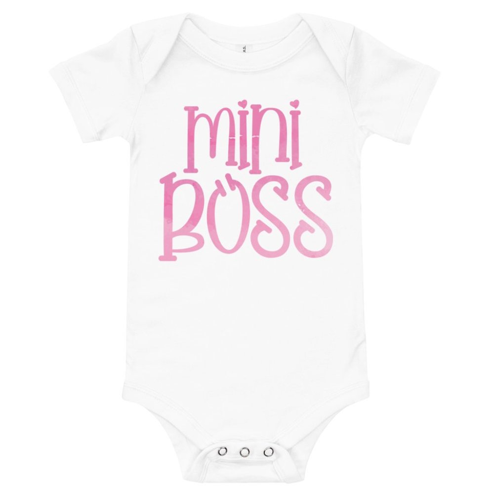 White Baby Onezie - Mini Boss